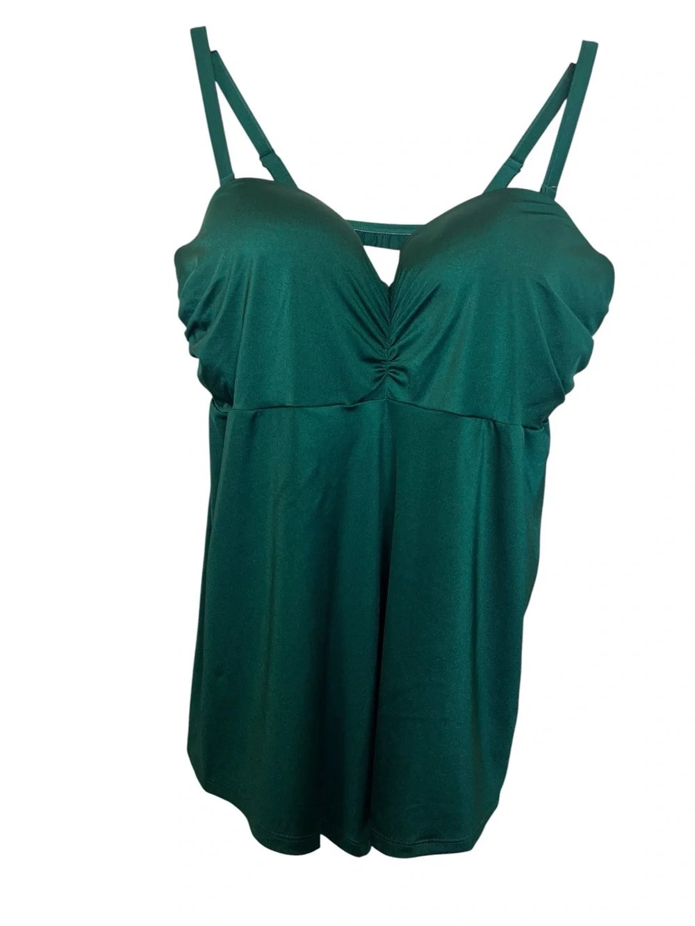 Swim by Cacique NWT Emerald Green 42DDD Lightly Lined Bandeau Tankini Top